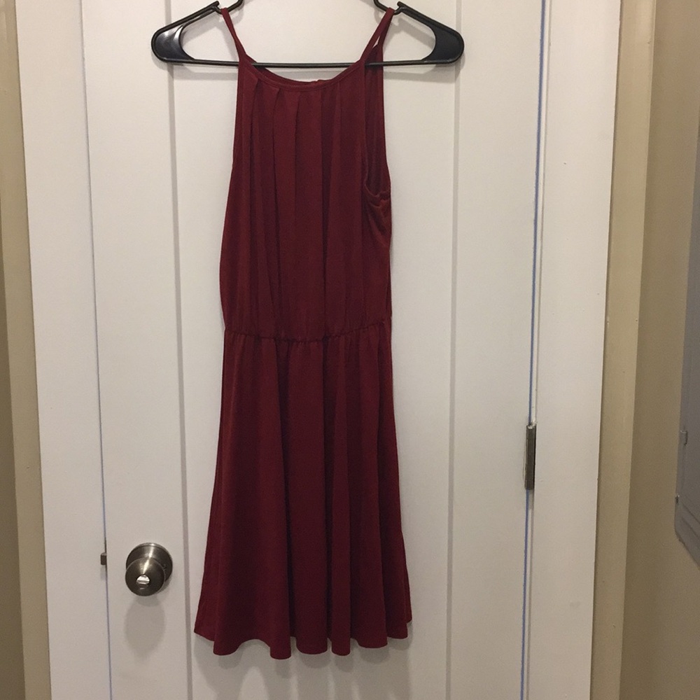 Suede red dress